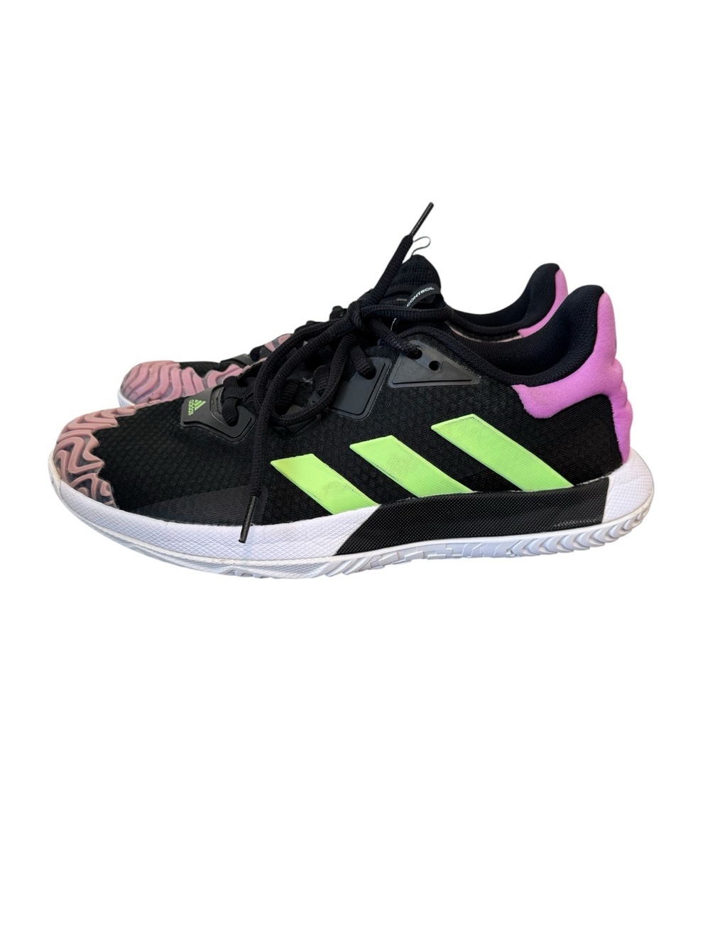 adidas Men's Solematch Control Tennis Black Signal Green Pulse Lilac Size 10